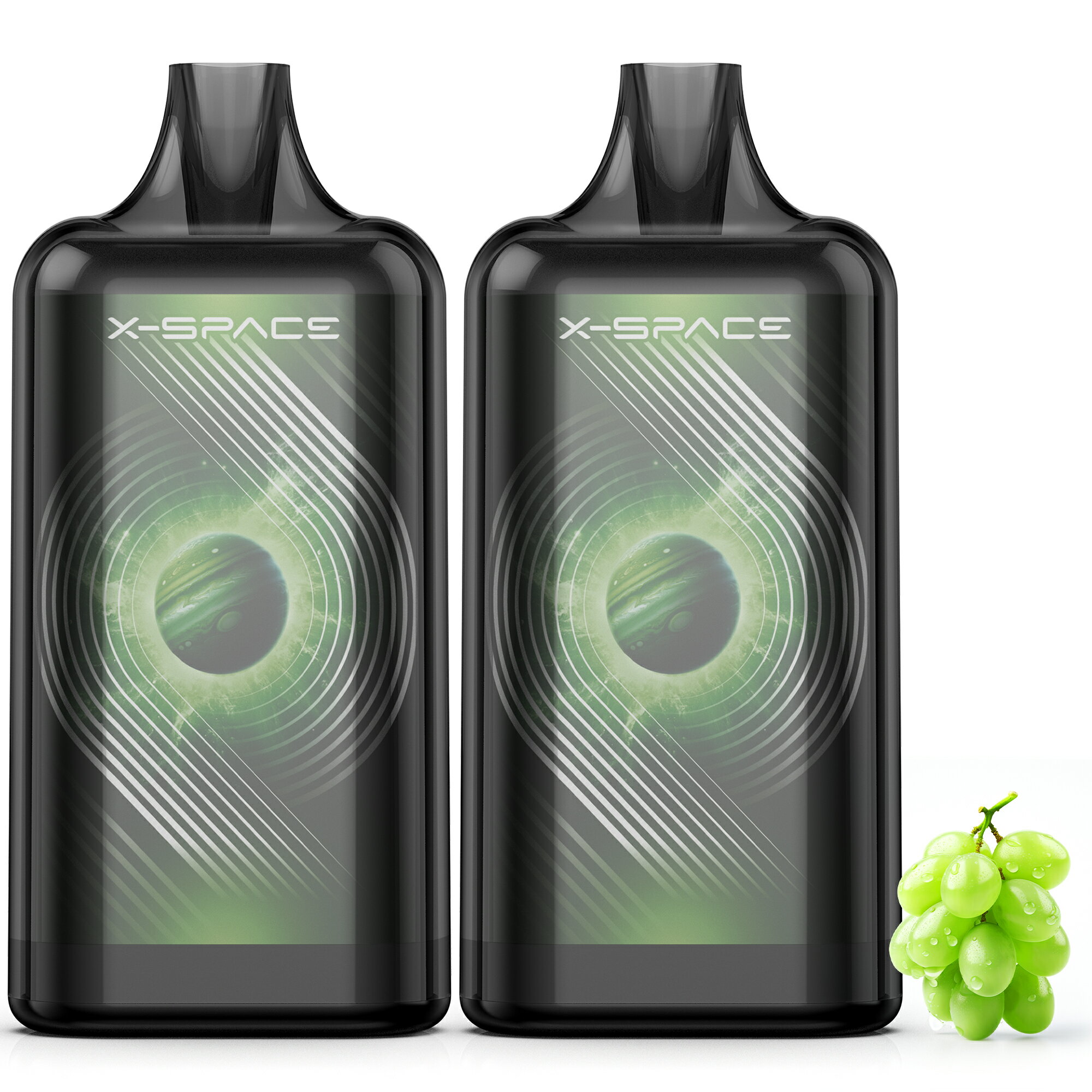 電子タバコ 使い捨て VAPE シーシャ 大容量 60000回吸引 爆煙 Type-C充電式 ベイプ 水蒸気タバコ 持ち運び便利 タバコ 本体 ニコチン0 タール0 禁煙サポート X-SPACE マスカット2本