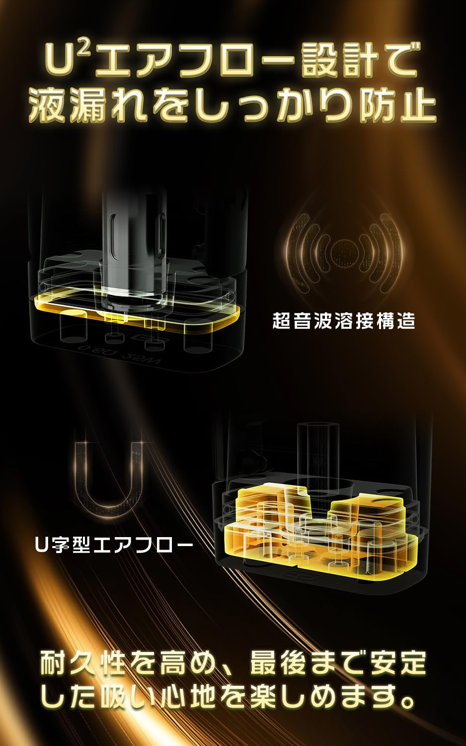 X-Space Vape Shopの【正規品】Uwell Caliburn GPP Pod 0.4Ω 3個入り ユーウェル 交換用ポッドカートリッジ G3/G4/ mini pro eco tenet lite koko対応 電子タバコ ベイプ VAPE サイドフィル ニコチンなし リキッドなし｜アングル3