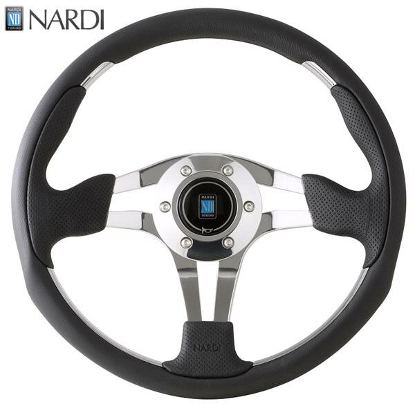 【在庫あり 即納可能】NARDI ナルディ N830 4メタル ブラックレザー POLスポーク ステアリング 径350mm NARDIホーンボタン クロムホーンリング ビス付属【ハンドル ステアリング】