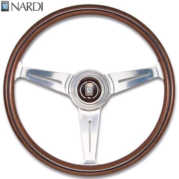 楽天KCMオンラインショップNARDI ナルディ　N120　ウッド&ポリッシュスポーク　ステアリング　径360mm　NARDIホーンボタン ホーリング付【お取り寄せ商品】【ハンドル ステアリング】