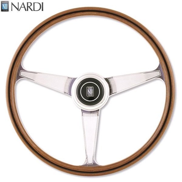 NARDI ナルディ レプリカライン ANNI60 ウッド ポリッシュスポーク ステアリング 径380mm NARDIホーンボタン付属【お取り寄せ商品】【ハンドル ステアリング】