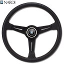 楽天KCMオンラインショップNARDI ナルディ　N750　SPORTS TYPE A パンチングレザー　レッドクロスステッチ　ステアリング　径360mm　NARDIホーンボタン付【お取り寄せ商品】【ハンドル ステアリング】