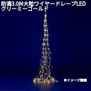 フローレックス KT-3595 防滴3.0M 大粒ワイヤー ドレープ LEDライト クリーミーゴールド 防滴仕様 KT-3735【送料無料(沖縄・離島を除く)】【メーカー直送品】【同梱/代引不可】【クリスマス・イルミネーション・店舗装飾】