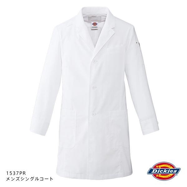 FOLK フォーク Dickies(ディッキーズ) 1537PR-1 メンズシングルコート ホワイト【お取り寄せ製品】【スクラブ 医療ユニフォーム 白衣 メディ...