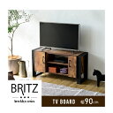 ジェイケイプラン FBR-0001-BKBR ブルックリンスタイル テレビボード 40型 幅90 高さ46 奥行33 ハイタイプ テレビ台 テレビラック 扉付き...