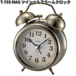 ノア精密 T-755 MAG ツインベルアラームクロック アンティークゴールド T755【お取り寄せ商品】 クロック　時計　置時計　置き時計