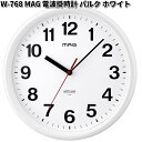 ●リビングに飾りたい！ホワイトインテリアに合わせやすい掛時計 ●時刻を自動で修正する電波時計 ●しっかり時を刻むステップ秒針 ●夜間は秒針が停止します 【製品詳細】 ■サイズ：278X278X48(mm) ■重量：480(g) ■電池：単3形アルカリ乾電池1本 ■素材： プラスチック、ガラス ■原産国：中国 ■付属品：取扱説明書、保証書、掛け具 ■機能：電波時計、ステップ秒針、夜間秒針停止機能(午後10時～午前6時) ■JANコード：4952324276837 ※ 商品・パッケージに関して 商品・パッケージは予告なく仕様変更する場合があります。 ※ 掲載画像に関して 掲載画像はすべてイメージです。予告なく変更する場合があります。 ※モニターの種類やパソコンの環境によって実際の商品の色と若干異なる場合がございます。 ※こちらの商品はお取り寄せ商品となります。製造メーカーにて欠品の場合はお待ちいただくか、 誠に勝手ながらキャンセルをさせていただく場合が御座いますのであらかじめご了承下さい。 ■ノア精密 W-571 電波時計 エアリアルレトロ グリーン W571 ■ノア精密 W-571 電波時計 エアリアルレトロ ホワイト W571 ■ノア精密 W-602 環境目安表示機能付き大型電波時計 エアサーチメルスター ホワイト W602 ■ノア精密 W-658 電波時計 ナタリー ブラウン W658 ■ノア精密 W-658 電波時計 ナタリー ブルー W658 ■ノア精密 W-658 電波時計 ナタリー ピンク W658 ■ノア精密 W-670 振り子時計 西洋館 ブラウン W670 ■ノア精密 W-734 MAG 電波防塵防水掛時計 ナヤ ホワイト W734 ■ノア精密 W-736 知育時計 よ～める ホワイト W736 ■ノア精密 W-740 MAG 掛時計 ミドル ホワイト W740 ■ノア精密 W-750 電波ウォールクロック W750 ■ノア精密 W-759 MAG 掛時計 マグマルSM シルバー W759 ■ノア精密 W-760 MAG 掛時計 クレープ ブラウン W760 ■ノア精密 W-760 MAG 掛時計 クレープ ブルー W760 ■ノア精密 W-760 MAG 掛時計 クレープ ピンク W760 ■ノア精密 W-764 MAG 置掛両用時計 メイ ホワイト W764 ■ノア精密 W-765 MAG 振子掛時計 クッキー W765 ■ノア精密 W-768 MAG 電波掛時計 トルテ ブラウン W768 ■ノア精密 W-768 MAG 電波掛時計 トルテ W768 ■ノア精密 W-768 MAG 電波掛時計 パルク ホワイト W768 ※他の時計をお探しの方はこちらをクリックして下さい。 ※他の電波時計をお探しの方はこちらをクリックして下さい。 ※他の置時計をお探しの方はこちらをクリックして下さい。 ※他の掛時計をお探しの方はこちらをクリックして下さい。 ※他の目覚まし時計をお探しの方はこちらをクリックして下さい。 ※他の振り子時計をお探しの方はこちらをクリックして下さい。 キーワード ノア　ノア精密　クロック　時計　置掛両用　両用　置時計　置き時計　掛時計　掛け時計　振り子時計　電波時計　目覚まし　めざまし　めざまし時計　目覚まし時計　アナログ　アナログ時計　デジタル　デジタル時計　LED　LED時計　防水　生活防水　リビング　キッチン　台所　洗面所　洗面台　お風呂　お風呂場　風呂　風呂場　おしゃれ　お洒落　新築祝い　引越し祝い　誕生日　プレゼント 贈り物　ギフト　温度　温度計　温度表示　湿度　湿度計　湿度表示　温湿度計　温湿計　タイマー　学習タイマー　勉強　塾　