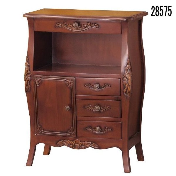 【送料無料(北海道・沖縄・離島を除く)】クロシオ　28575 コモ ファックス台　ブラウン【完成品】【メーカー直送】【同梱／代引不可】【コンソール チェスト キャビネット 電話台 天然木マホガニー製】