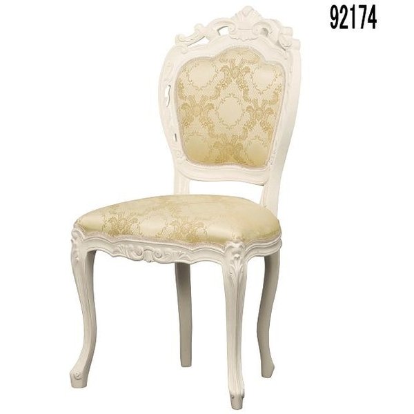 【9月中旬入荷予定】クロシオ　92174 フランシスカチェアー肘なし　ホワイト【送料無料(北海道・沖縄・離島を除く)】【完成品】【メーカー直送】【同梱／代引不可】【イス 椅子 チェアー 天然木マホガニー製】