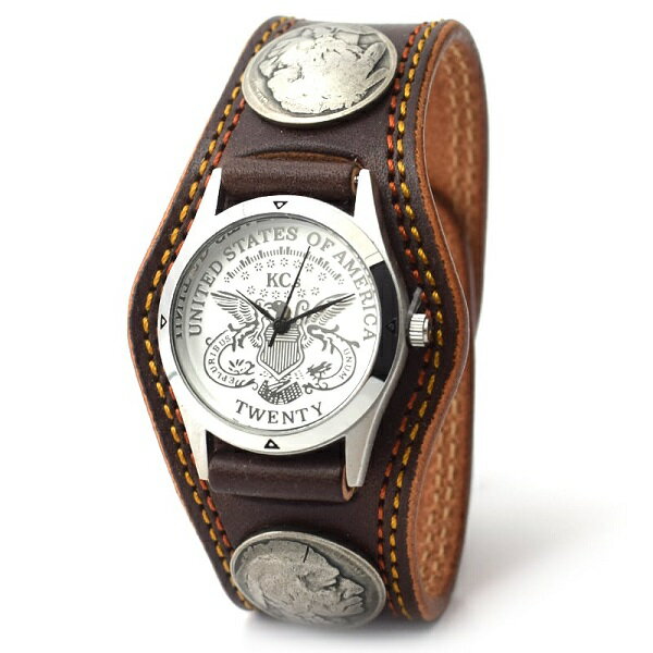 ケーシーズ　KMR502　ウォッチブレス　スリーコンチョ　ダブルステッチ　全7カラー　KMR-502【送料無料(沖縄・離島を除く)】【お取り寄せ商品】　KC s　ケイシイズ　LEATHER CRAFT　腕時計　時計　男女兼用　オハヨーコーポレーション