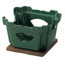 砺波商店 74-6-13077 角コンロ 角コンロセット いぶし緑 アルミ製 【メーカー直送品】【代引き/同梱不可】【卓上コンロ/焼き鍋/鍋】