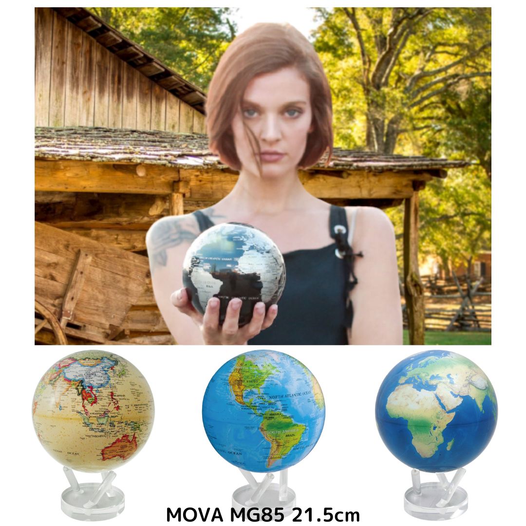 地球儀 インテリア 英語 MOVA GLOBE 回る地球儀 ムーバ グローブ 光の力 不思議 球直径21.5cm ギフト 記念品 受付カウンター 書斎 インテリア 地球 衛星 惑星 癒やし コレクター アイキャッチ 回る 回転 自転同じ向き 置物 かっこいい MG85