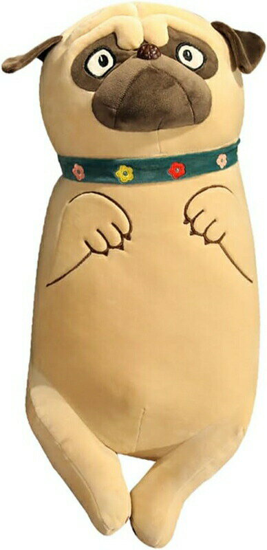 ぬいぐるみ パグ 犬 面白い 動物 かわいい 大きい もちもち 柔らかい 部屋飾り 抱き枕 クッション 可愛い おもちゃ おしゃれ ブラウン 幼児園 入園祝い 結婚式 卒業式 90cm 謝恩会 バレン