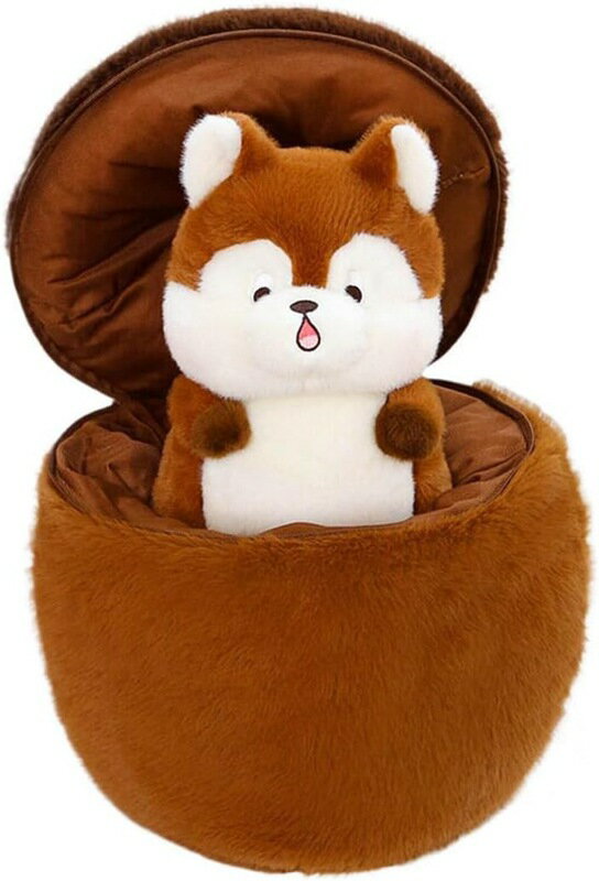 リス ぬいぐるみ 抱き枕 栗鼠 動物 かわいい 大きい クッション ねむねむ 肌触り良い 置物 ふわふわ 添い寝 背あて ベッド 卒業祝い 入学祝い 26cm 贈り物 誕生日 ブラウン 子供の日 お正