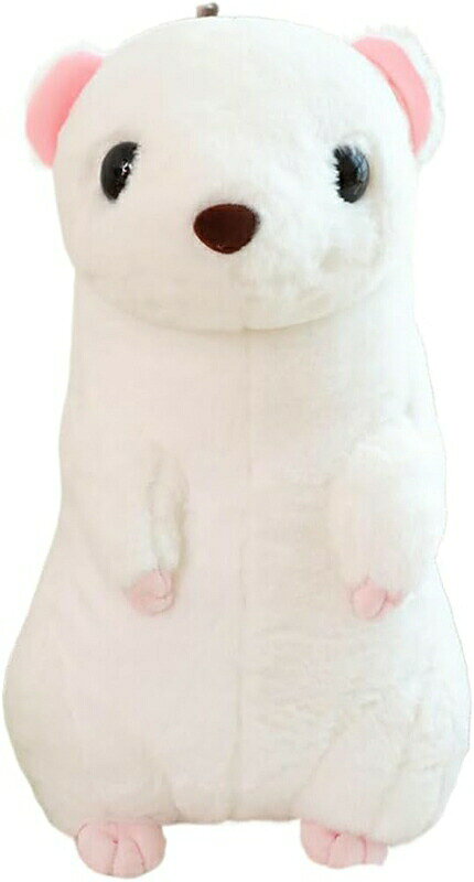 オコジョ ぬいぐるみ 動物 クッション 白鼬 抱き枕 寝かしつけ 子供向け 大きい アニマル インテリア 女の子 もこもこ 気持ちいい 可愛い 誕生日 ホワイト 40cm 子供の日 クリスマス プレゼ
