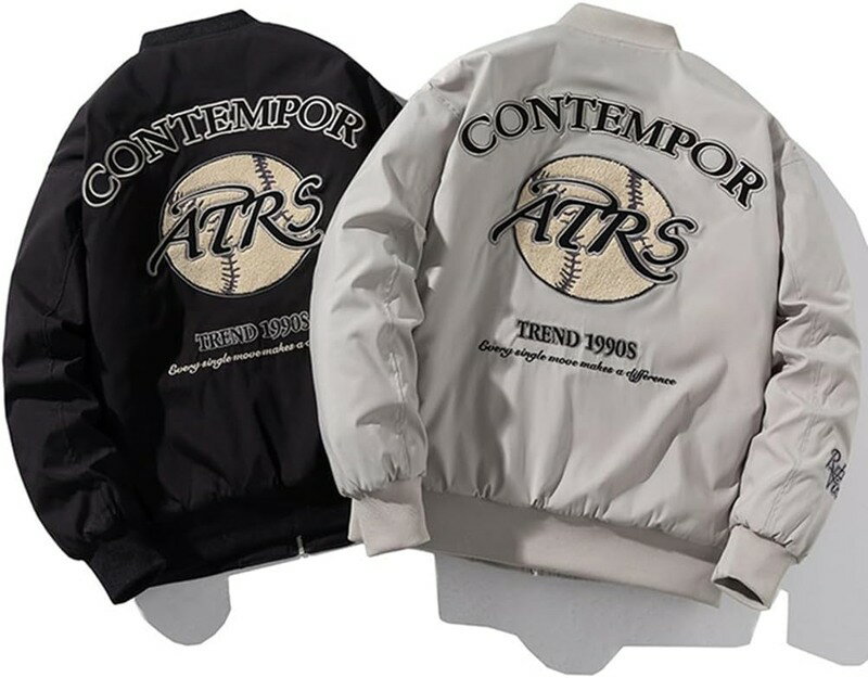 冬服 中綿 スタジャン 刺繍 フライトジャケット メンズ アワードジャケット スタジアムジャンパー ゆったり 無地 ルーズブルゾン カジュアル おしゃれ 大きいサイズ 男女兼用 E1115C