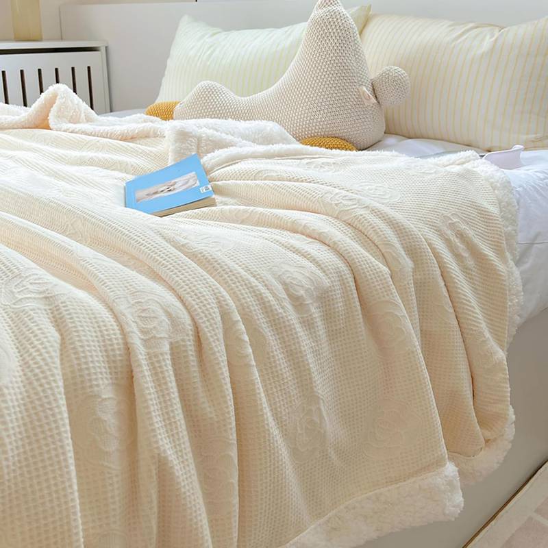 掛け布団 シープ調ボア ボリューム 4 マイクロファイバー 敷くことができ 二枚合せ シープ調 ボア 暖か..