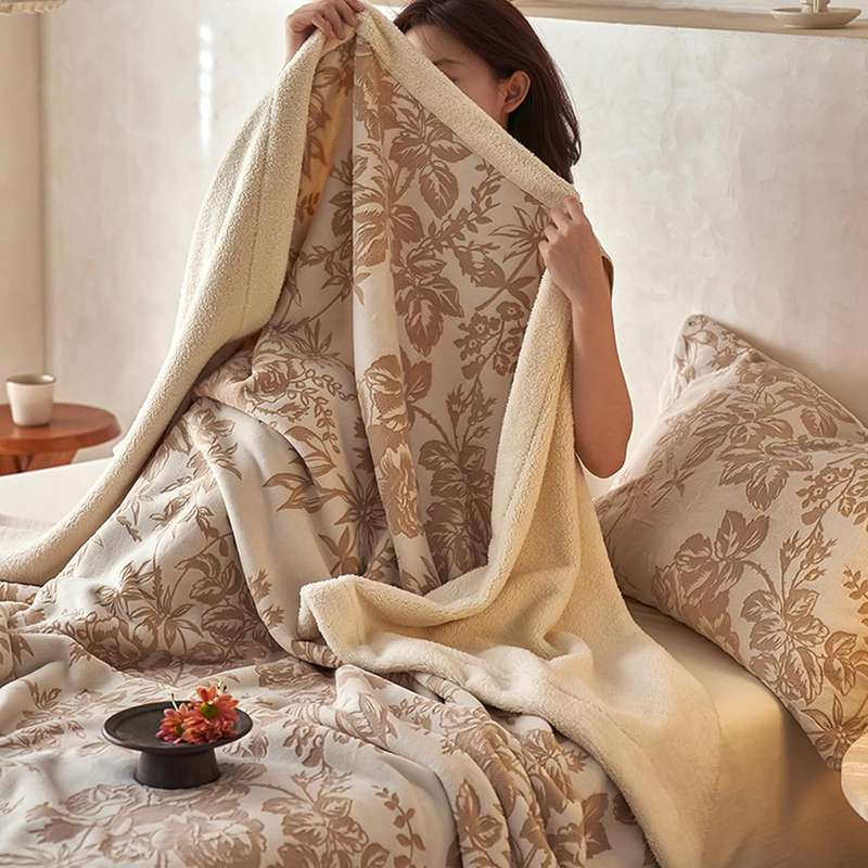 毛布 ダブル 200x230cm シングル冬用ひざ掛け ボア ふわふわ 軽い 暖かい柔らかい ジャガード 洗える毛布 ふんわり 1 発熱 丸洗いok 防臭 防ダニ加工 あったか ブランケット 大判 発