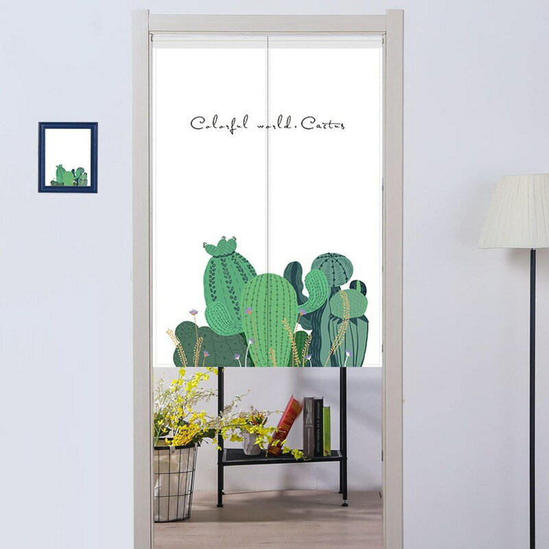 のれん おしゃれ ロング丈 180cm 北欧 プランター ナチュラル 観葉植物 清新な ロング 可愛い 突っ張り..