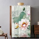 のれん 和風 目隠し プライバシー保護 玄関 40x60cm キッチン 出入口 洗濯可能 レール付き カーテン カフェカーテン リネン 和柄 中華風 ショート ...