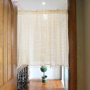 小窓用 カーテン 110x100cm カフェカーテン 透け感 小窓カーテン 目隠し デコレーション カフェ屋 ベージュ 洗面台 キッチン窓 棚隠し 収納 ナチュ...