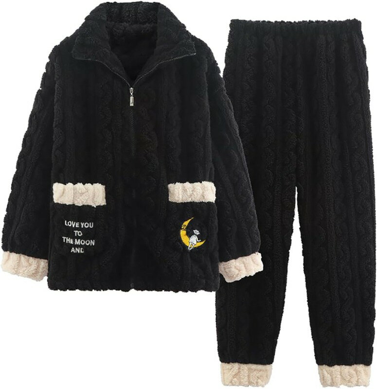 長袖もこもこ パジャマ 上下セット メンズ 冬用 ルームウェア 前開き 防寒 部屋着 ゆったり 暖かい 大きいサイズ F1026D