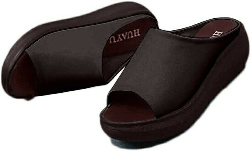 厚底 サボ サンダル ミュール ウェッジ ソール レディース オープントゥ ヒール 茶色 黒 カジュアル シンプル 軽い オフィス 仕事 通勤 カジュアル コンフォート 歩きやすい 痛くない 大きいサ