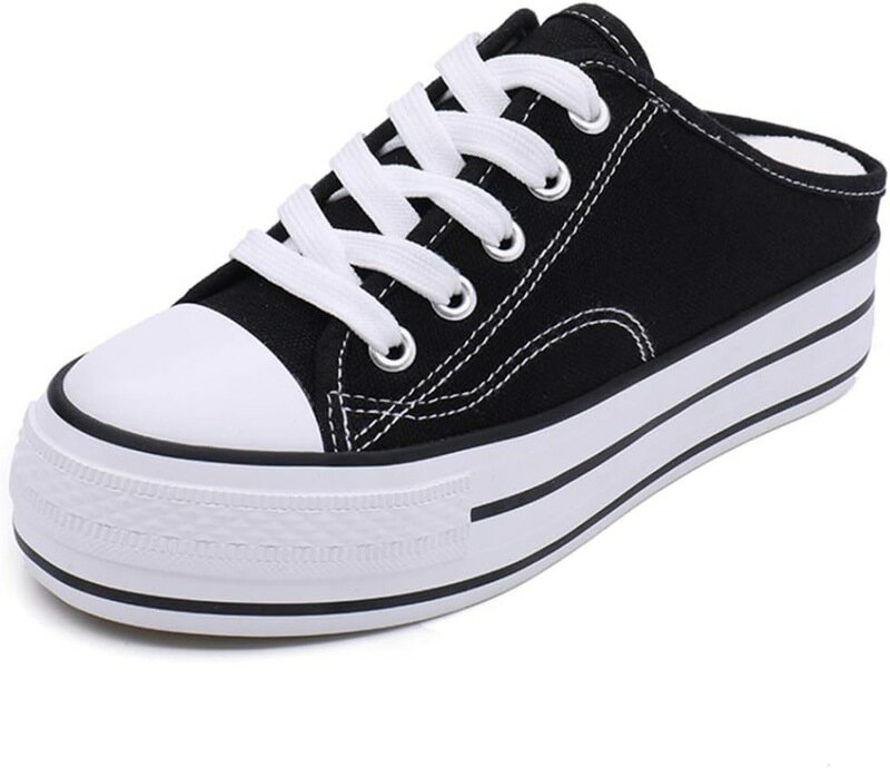 スリッポン スニーカー ミュール 厚底 船型底 ナースシューズ レディース 5CM 通勤 軽量 ラウンドトゥ歩きやすい キャンバス 疲れない 春夏 婦人靴 柔らかい カジュアル 通気 スニーカーミュー