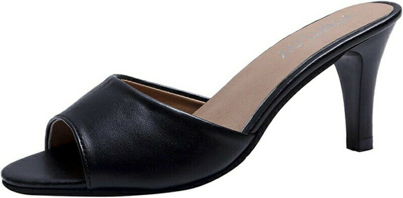 シンプル サボ ミュール ピンヒール ハイヒール 美脚 つっかけ サンダル 6.5cmヒール 大きいサイズ 歩きやすい 履きやすい コンフォート スリッパシューズ 滑り止め 楽ちん 春夏 通勤 通学