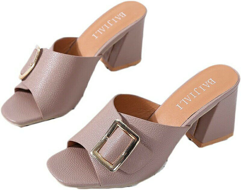 チャンキーヒール ミュール サンダル 春夏 オープントゥ コンフォート 走れる 5センチ 歩きやすい 疲れない カジュアル 安定感 滑り止め ミュールサンダル クッション 大きいサイズ 美脚 軽量