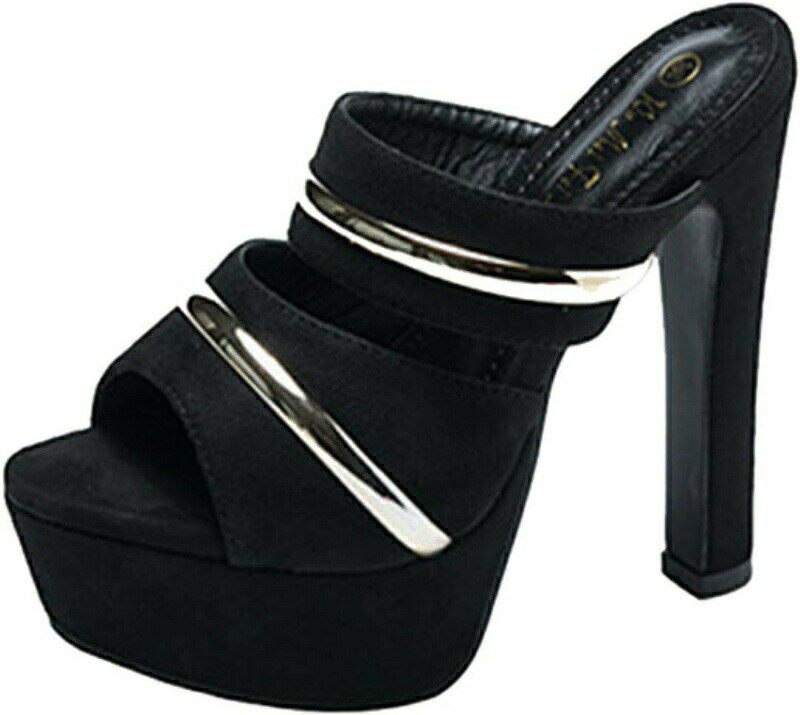 太ヒール ミュール サンダル チャンキー サボサンダル 超ハイヒール 安定感 歩きやすい 美脚 オーペントゥ レディース サンダル チャンキーヒール 15cmヒール ストーム キャバサンダル キャバ