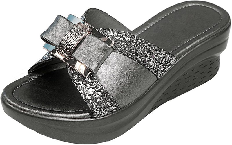 サンダル ミュール レディース 歩きやすい サンダル ウェッジ 厚底 歩きやすい 痛くない 蝶結び つっかけ 脱げない 女の子 ミドルヒール ウェッジサンダル スリッパ 厚底サンダル オフィス スパン