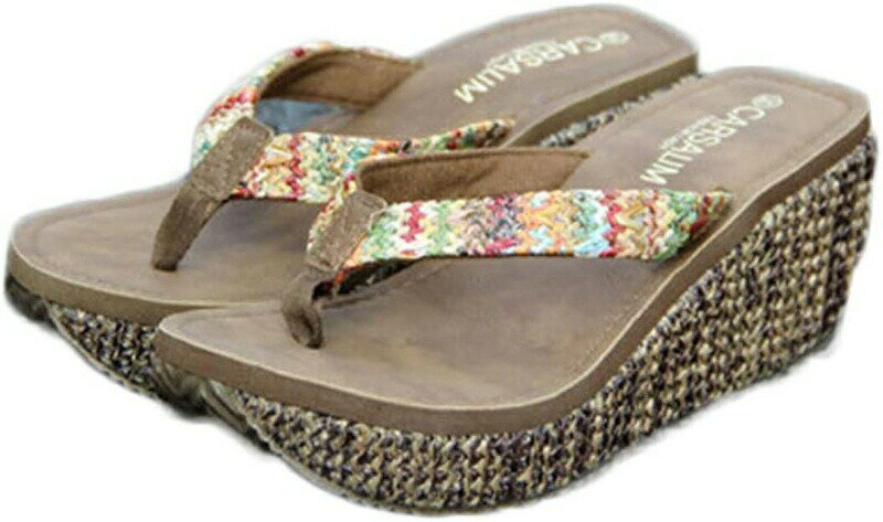 レディース おしゃれ 厚底 ハワイ風 ビーチサンダル カジュアル サンダル 夏 海 滑り止め 歩きやすい ..