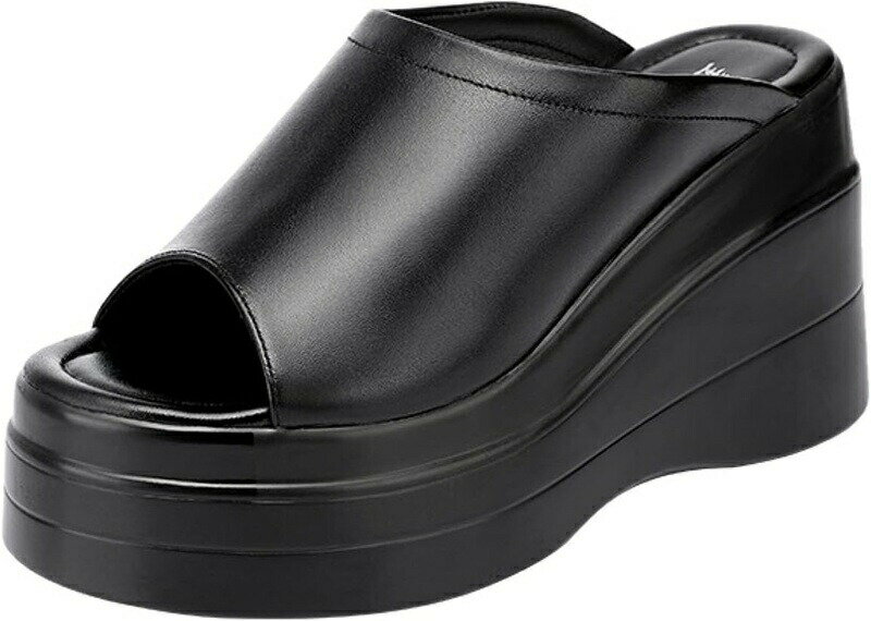 サンダル 厚底サンダル 美脚 オープントゥ ウェッジソール ミュール サンダル レディース 歩きやすい 旅行 厚底 フラットフォーム サンダル レディース サボサンダル コンフォート ブラック ホワイ