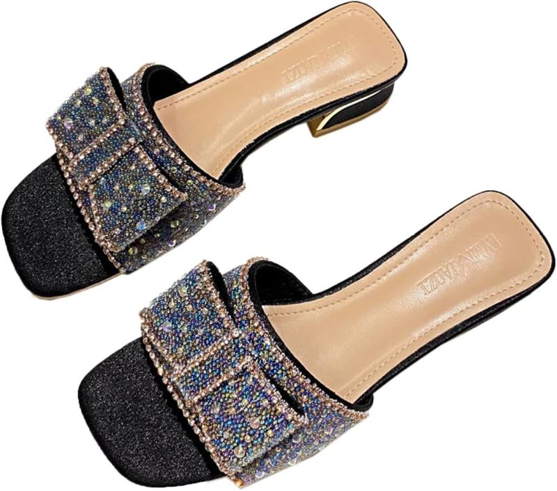 ストラップサンダル レディース ミュール チャンキーヒール スクエアトゥ 4cm ヒール つっかけ 痛くない 歩きやすい 通勤 オフィス ミュールサンダル オープントゥ オフィス ローヒール 疲れない