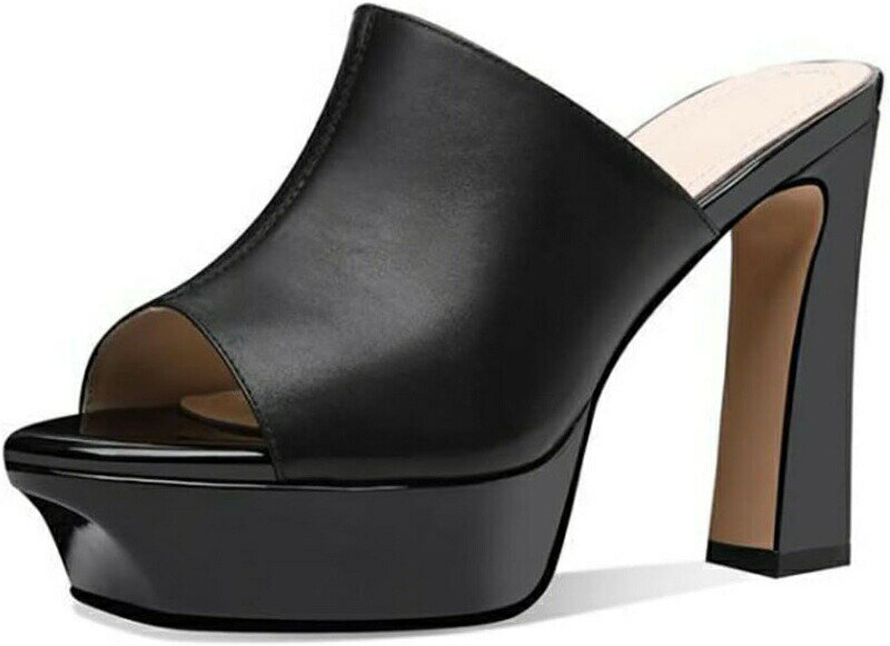 レディース ミュール サンダル 本革 オープントゥ 太ヒール 抜け感 高見え 美脚 夏サボサンダル 前開きサンダル スリッパ ヒールサンダル つっかけ 厚底サンダル クッション 通勤 フォーマル スリ