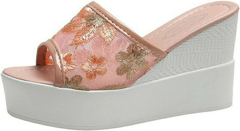 厚底 ミュールサンダル シューズ レディース メッシュ 10cmヒール 通気性 スリッパ ウエッジソール ハイヒール 滑り止め スリッポン サンダル オープントゥ カジュアル 大きいサイズ 婦人靴 疲