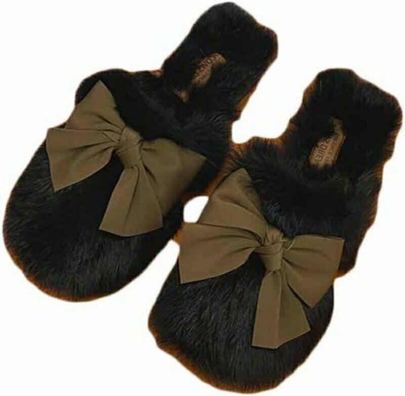 ファー サンダル つっかけ ファー サボ ミュール 蝶結び サンダル レディース ローヒール スリッパ オ..