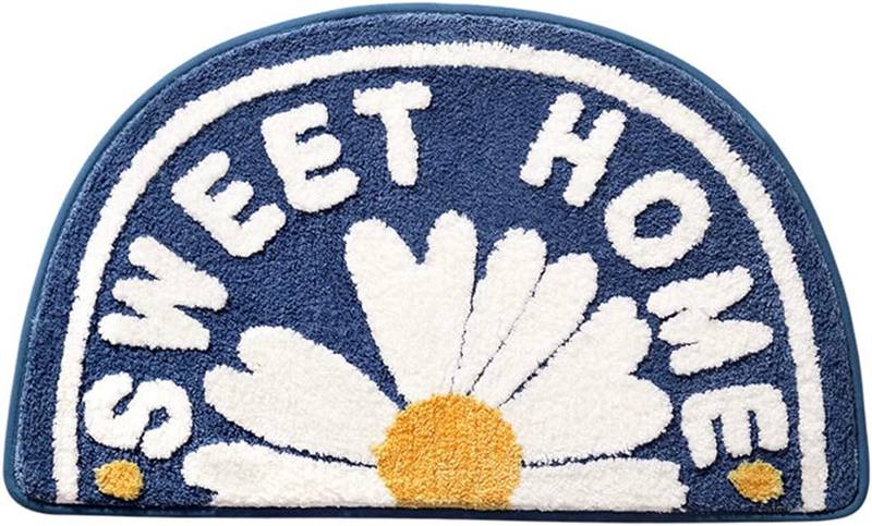 玄関マット おしゃれ 花柄 バスマット 室内 足ふきマット ふわふわ キッチンマット 吸水 速乾 滑り止め 抗菌 防カビ 北欧 丸洗い ドアマット 浴室 洗面台 寝室 屋内 入り口 お手入れ簡単 45