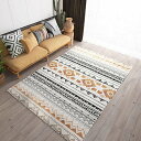 カーペット モロッコ 柔らかい ラグマット レトロ 絨毯 滑り止め付 防ダニ 抗菌 防臭 センターラグ マイクロファイバー 手触り 耐摩耗性 床暖房対応 洗える...