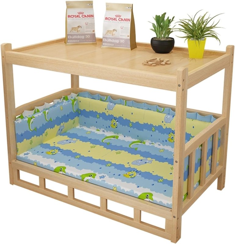 ペットベッド 木製 秋冬 春夏 猫ベッド 犬ベッド 可愛い おしゃれ クッション付き 階段付き 収納用 ダ..