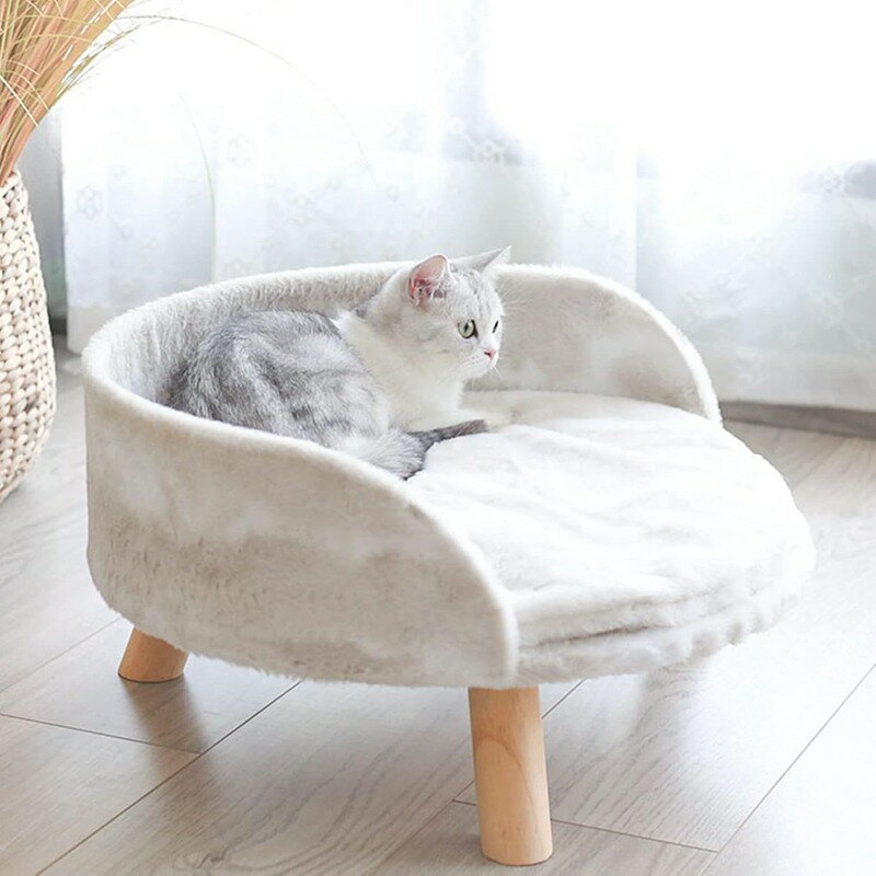 ペットベッド 猫 ソファーベッド 秋冬 犬ベッド かわいい おしゃれ 椅子型 小型犬 耐噛み おもしろ 足付き うさぎ ふわふわ もこもこ 通年 保温 安定性 猫椅子 M（50*30cm 15KG内）