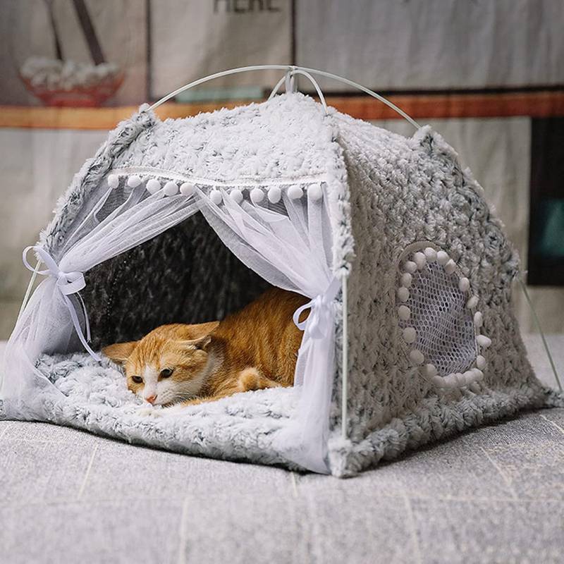 ペットハウス　ペット　テントベッド　ドーム型　猫犬ベッド　猫クッション　ソファ　折りたたみ式　蚊..