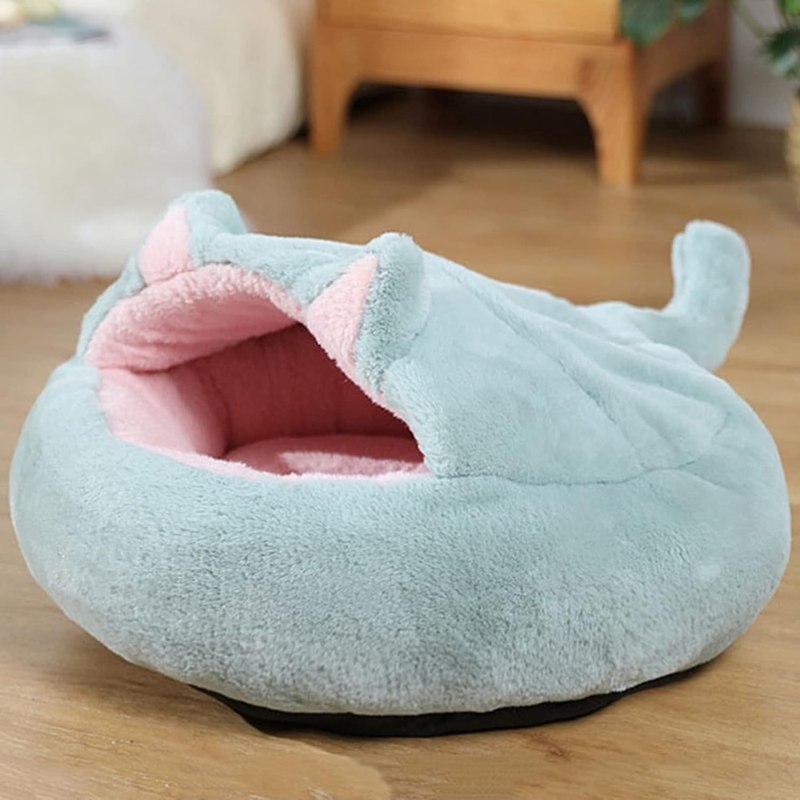 楽天kcreateペットベッド 秋冬 猫ベッド 犬ベッド 可愛い 暖かい 保温防寒 ドーム型 厚手 円形 ふわふわ もこもこ ペットハウス ペットクッション 滑り止め 丸型 洗える 冬寒さ対策 寝袋 布団 肌触りが良い