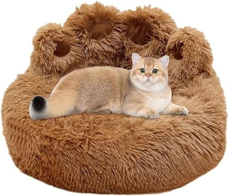 犬 ベッド 猫 ベッド ペットベッド 足の形のペット ラウンドベッド 長毛 ペットクッション ペットマッ..
