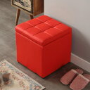 収納スツール 収納ボックス ボックス フタ付き レッド おしゃれ オットマン PVCレザー 40*40*42cm 合成皮革 合皮レザー チェア 椅子 収納BOX...