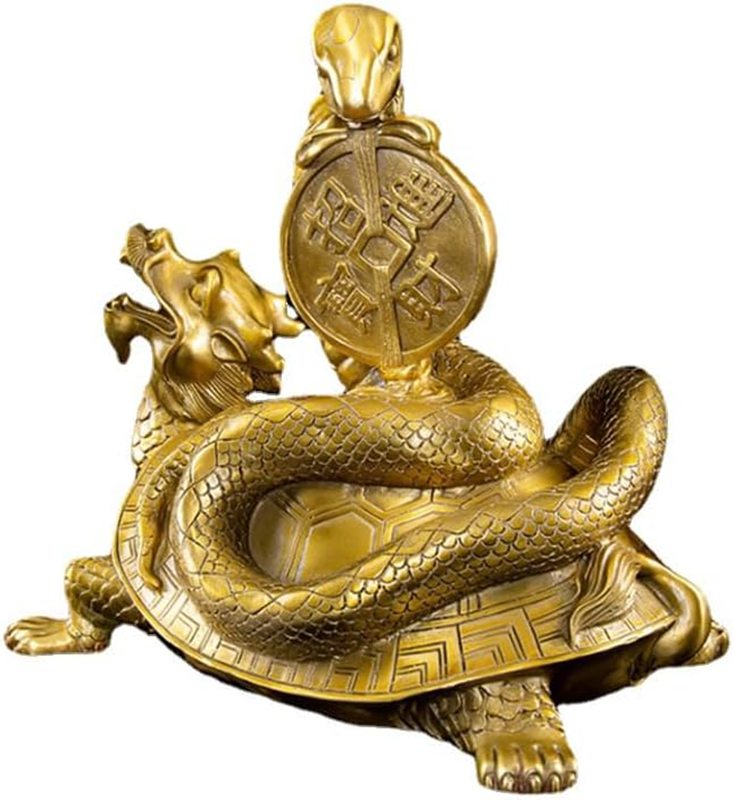 銅製・玄武の置物 改運 四神獣 四霊 風水 置物 真鍮材質 風水グッズ 玄関 金運 運気 仕事運 出世運 上..