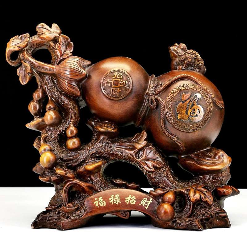 金蟾 置物 ヒョウタン 瓢 三脚 銭蛙 カエル 商売繁盛 風水 招福 財運 金運祈願 風水置物 招財 開運 金..