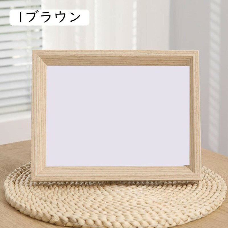 kcreateの写真立て ハガキサイズ フォトフレーム ポストカード判 はがき 壁掛け 卓上 木製 レトロ 縦 横 ウッドフレーム ナチュラル 北欧 プレゼント インテリア リビング 玄関 寝室 天然木 父の日 還｜アングル3