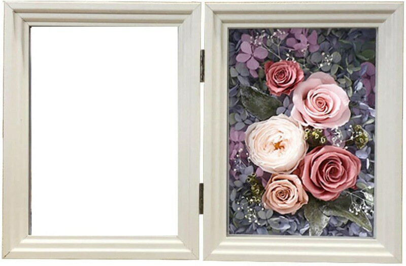 プリザーブドフラワー ギフト 18*18*7.8 プレゼント 30代 40代 50代 60代 還暦 古希 喜寿 米寿 卒寿祝いに 名前入り 結婚祝い 花 写真立て 両親 プレゼント 2デザイン 名入